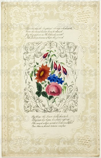 Flowers are the Brightest Things (valentine), 1855/60.