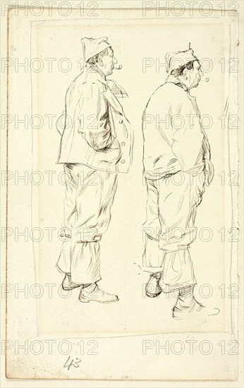 Two Sketches of Standing Laborer, n.d.