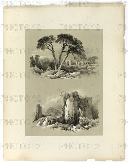 Frejus and Pennard Castle, from Picturesque Selections, 1860.