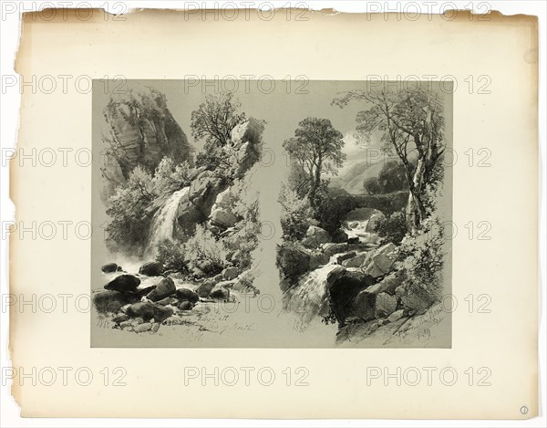 Lady Fall, Vale of Heath, and Fall on the Brent, from Picturesque Selections, 1860.