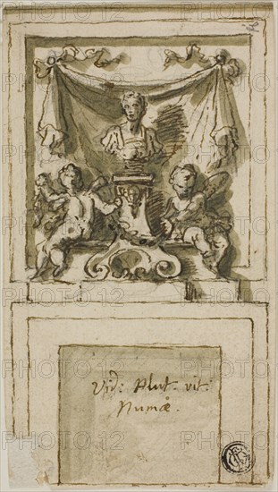 Design for the Overmantel of a Chimneypiece with Bust of Pompilius Numa, n.d.