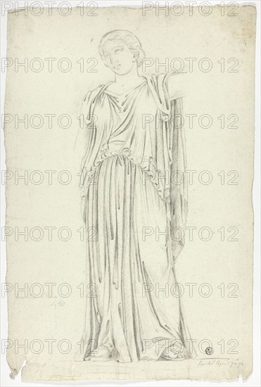 Antique Statue of Draped Standing Woman, 1774.