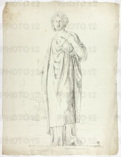 Antique Statue of Standing Draped Woman, 1774.