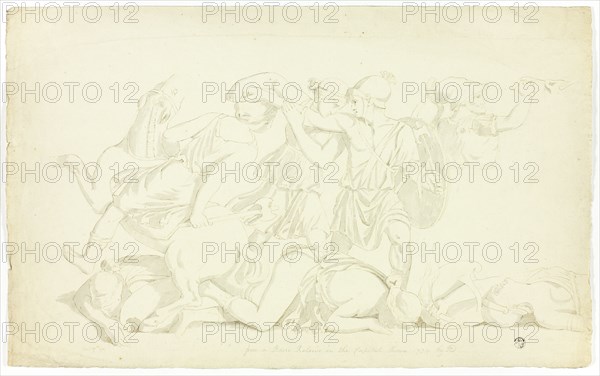 Ancient Bas-Relief with Battle of the Amazons, 1774.