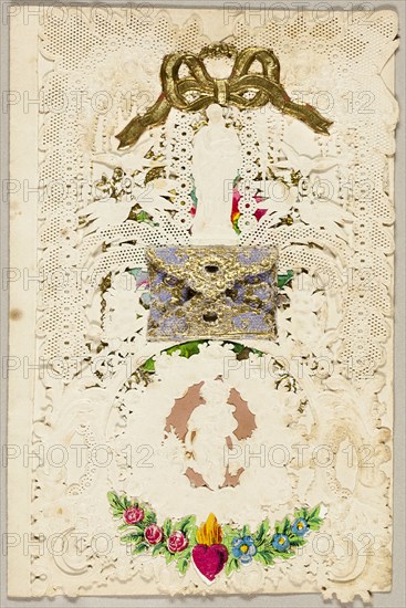 Untitled Valentine (Antique Figures and Birds), c. 1860.