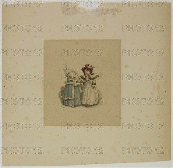 Two Little Girls in Fur-Trimmed Coats, 1900.