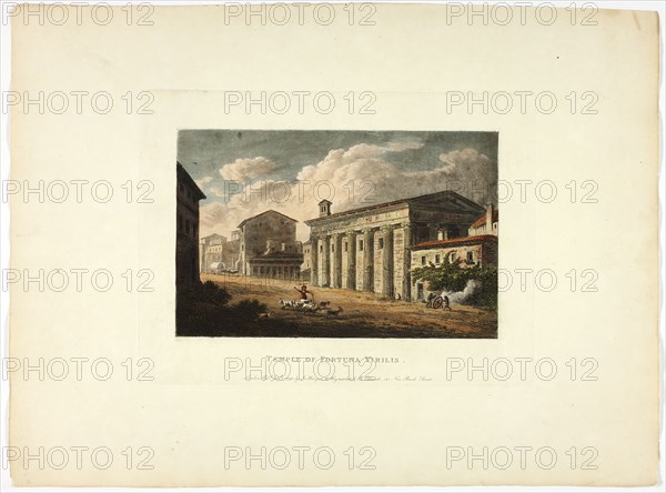 Temple of Fortuna Virilis, plate thirty-four from the Ruins of Rome, published January 1, 1797.