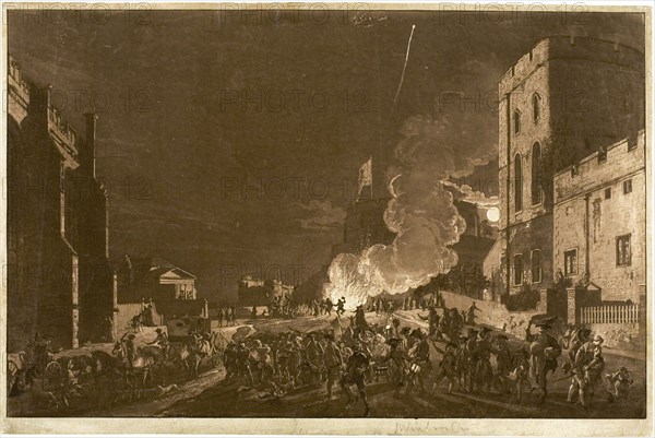 Windsor Castle from the Lower Court on the Fifth of November—Fireworks, 1776.
