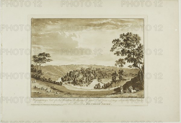 Wynnstay, Seat of Sir Watkin Williams Wynn Bart from a Cottage above the New Bridge over the River Dee, Denbigh Shire, 1776.