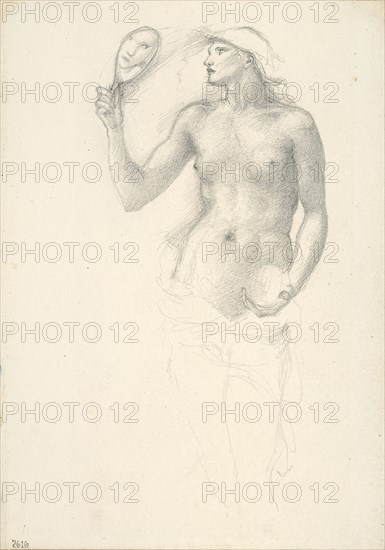 Semi-Nude Female Figure with Mirror in Right Hand, c. 1873-77.