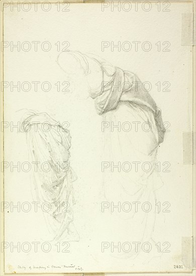 Drapery, two studies for The Mirror of Venus, c. 1873-77.