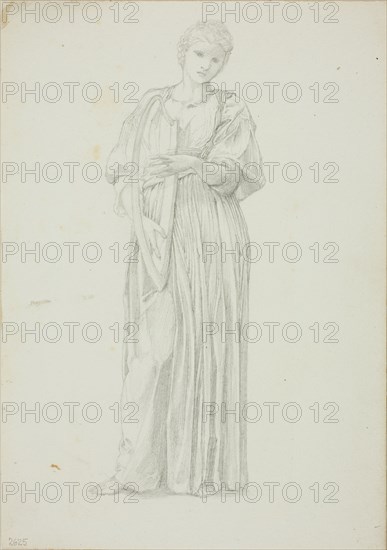 Draped Figure of Woman Playing on a Harp, c. 1873-77.