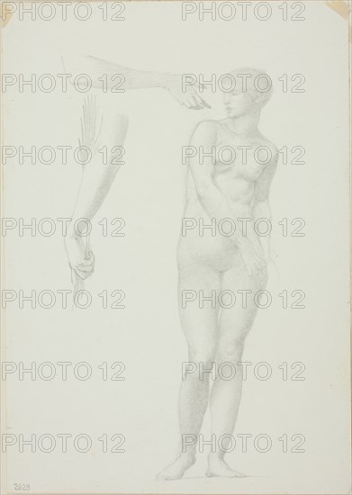 Standing Female Nude and Sketches of Arms, c. 1873-77.