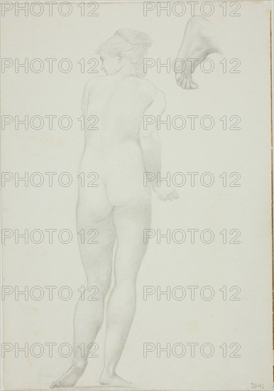 Backview of Standing Nude Woman and Sketch of a Foot, c. 1873-77.