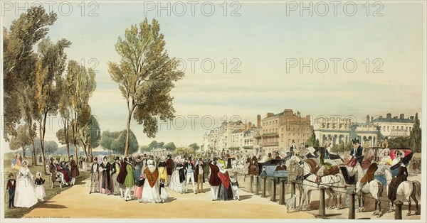 Hyde Park Near Crosvenor Gate, plate sixteen from Original Views of London as It Is, 1842.