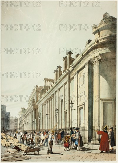 The Bank Looking Towards the Mansion House, from Original Views of London as It Is, 1842.