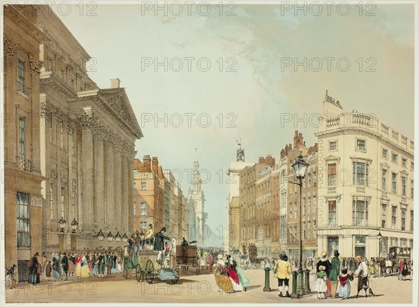 Mansion House, Cheapside, plate one from Original Views of London as It Is, 1842.