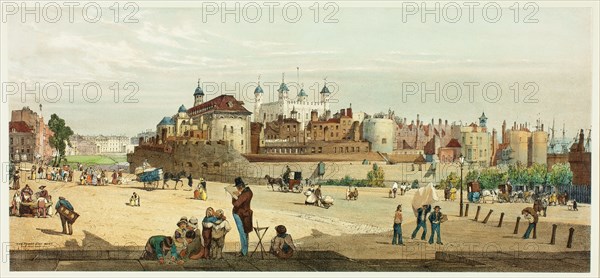 The Tower and Mint from Great Tower Hill, plate two from Original Views of London as It Is, 1842.