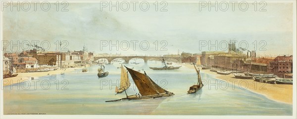 London Bridge, from Southwark Bridge, plate four from Original Views of London as It Is, 1842.
