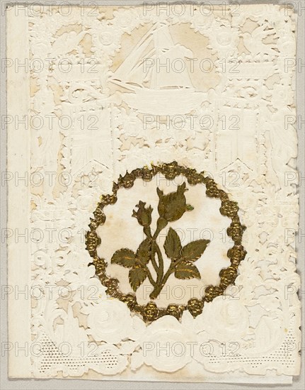 Untitled Valentine (Gold Flowers in a Wreath), 1855/60.