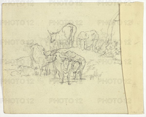 Cattle (recto); The Charlatan (verso), n.d. (recto); 1789/1843 (verso).