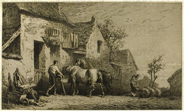 Entrance to an Inn, with Stable Boy, 1850.