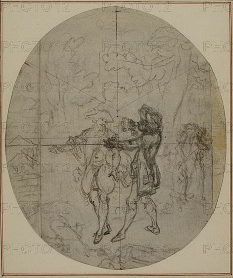 Study for a second edition, never published, of Colle's "La Partie de Chasse de Henri IV", Act II, Scene 11, before 1766.