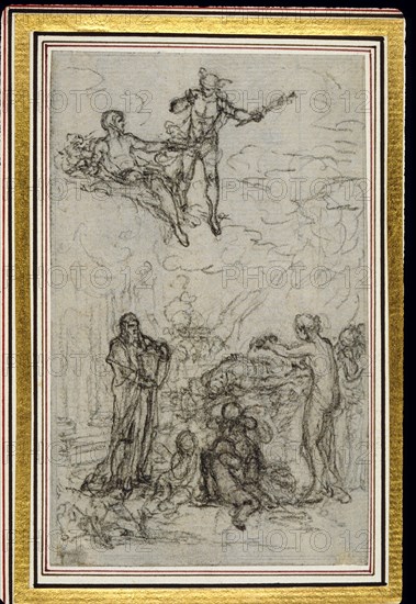 Study for Vignette in Fontenelle's (attr.) "Les Amours de Mirtil", Canto VI, c. 1761.