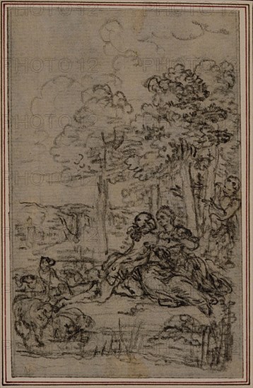 Study for Vignette in Fontenelle's (attr.) "Les Amours de Mirtil", Canto IV, c. 1761.