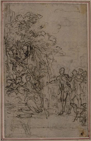 Study for Vignette in Fontenelle's (attr.) "Les Amours de Mirtil", Canto II, c. 1761.