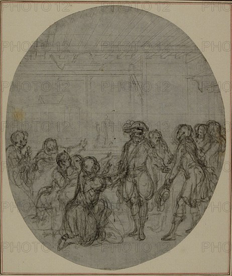 Study for a second edition, never published, of Colle's "La Partie de Chasse de Henri IV", Act III, Scene 13, before 1766.