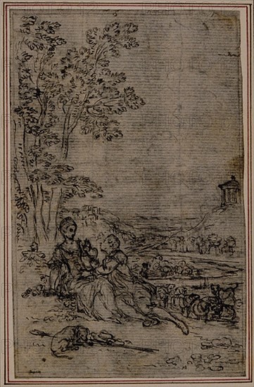 Study for Vignette in Fontanelle's (attr.) "Les Amours de Mirtil", Canto I, c. 1761.