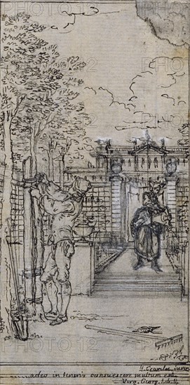 Study for Vignette-Frontispiece in Poncelet's "Principes Generaux pour Servir à l'Education des Enfants", vol. II, c. 1763.