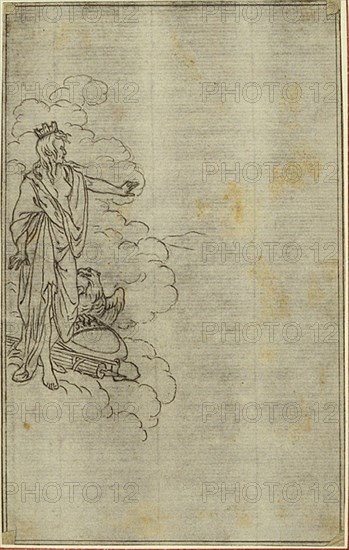 Study for Lucain's "La Pharsale", Canto I, Standing Female Figure with Crown, c. 1766.