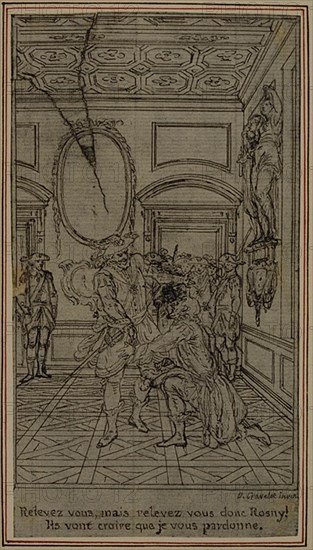 Study for Vignette-Frontispiece of Colle's "La Partie de Chasse de Henri IV", Act I, c. 1766.