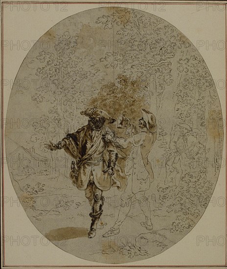Study for a second edition, never published, of Colle's "La Partie de Chasse de Henri IV", Act II, Scene 11, before 1766.
