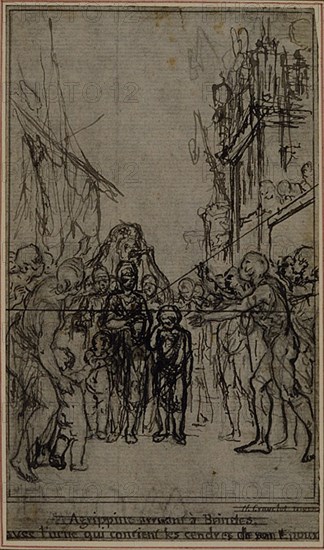 Study for an illustration in Tacitus "Tibère, ou Les Six Premiers Livres des Annales", Book III, Vol. 2, 1st Study, c. 1768.