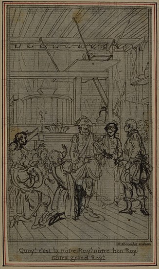 Study for Vignette-Frontispiece of Colle's "La Partie de Chasse de Henri IV", Act III, c. 1766.
