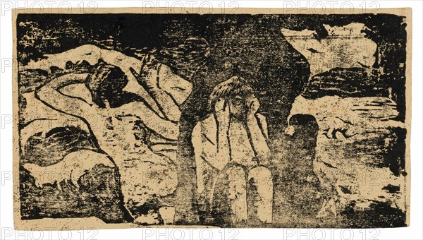 At the Black Rocks, from the Suite of Late Wood-Block Prints, 1898/99.