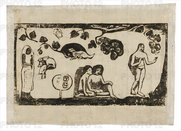 Women, Animals, and Foliage, from the Suite of Late Wood-Block Prints, 1898/99.