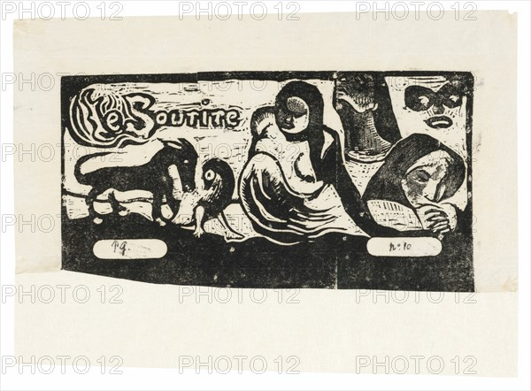 Three People, a Mask, a Fox and a Bird, headpiece for Le sourire, 1899.