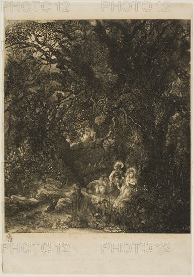 Rest on the flight into Egypt with Saddled Donkey, 1871.