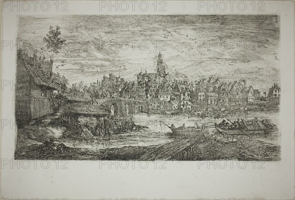 City with Stone Bridge, 1865.