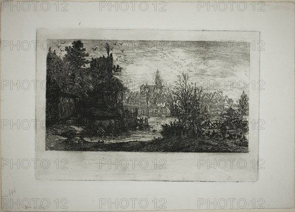City with Stone Bridge, 1865.