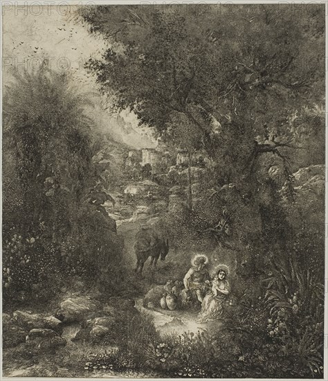 Rest on the Flight into Egypt with Saddled Donkey, 1871.