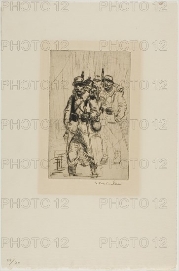 Three Soldiers Walking, c. 1915.