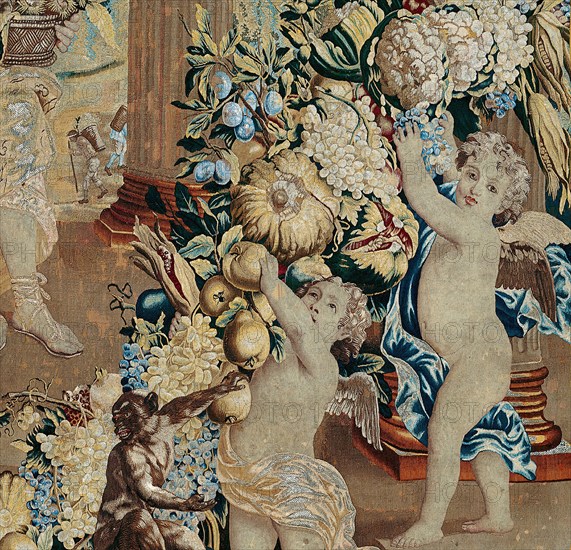 September and October From The Twelve Months of the Year (Fragment), Brussels, After 1675. Woven at the workshop of Gerard Peemans, after a design by David II Teniers. Detail from a larger artwork.