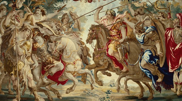 Caesar Defeats the Troops of Pompey, from 'The Story Caesar and Cleopatra', Flanders, c. 1680c. 1680. Woven at the workshop of Gerard Peemans, after a design by Justus van Egmont. Detail from a larger artwork.