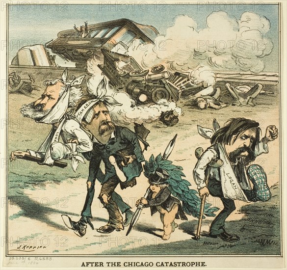 After the Chicago Catastrophe, from Puck, 1880.