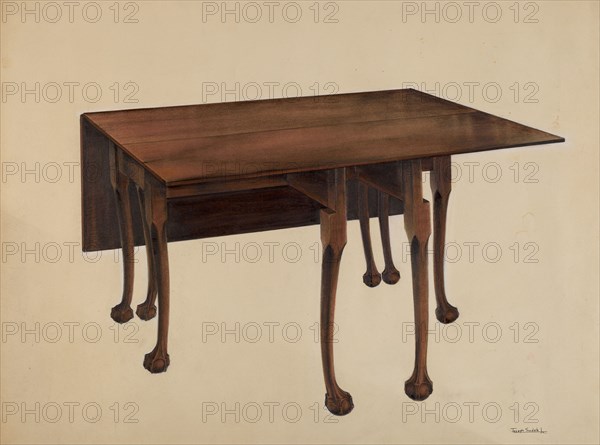 Gate-legged Table, Ball & Claw Feet, c. 1938.